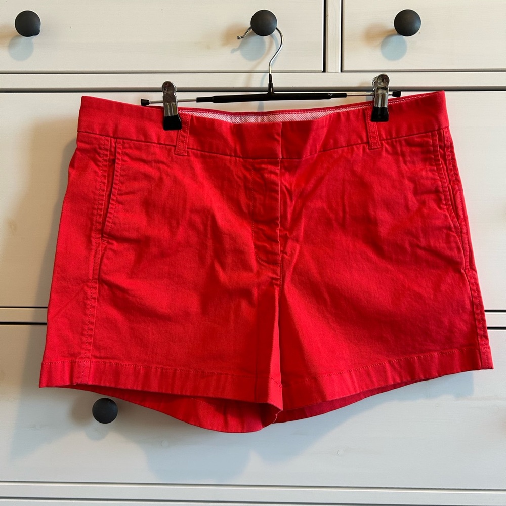 J. Crew Red Chino Shorts Vibrant Cotton Blend